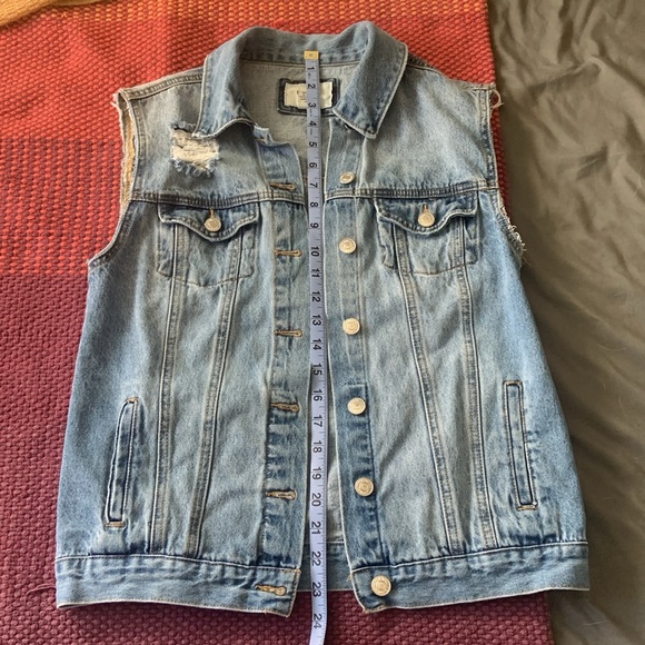 FOREVER 21 SIZE S Distressed Denim Vest - Picture 5 of 7